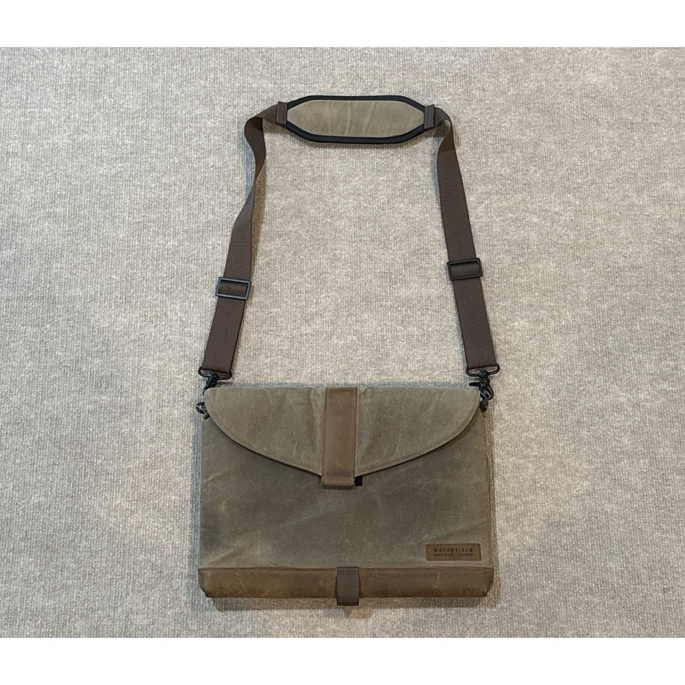 Waterfield Designs SF Crossbody Padded Pouch Bag Med Waxed Canvas + Attach Bag